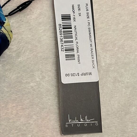 Nicole Miller Vibrant Blue and Yellow One-Piece Swimsuit - Picture 6 of 13